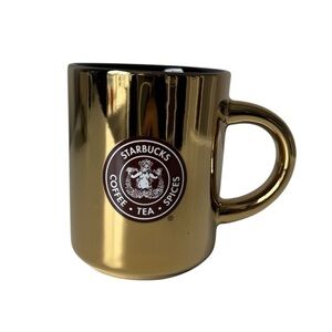 Starbucks Pike Place Demi Hi-Shine Original Logo Ceramic Mini Gold Mug 4 oz